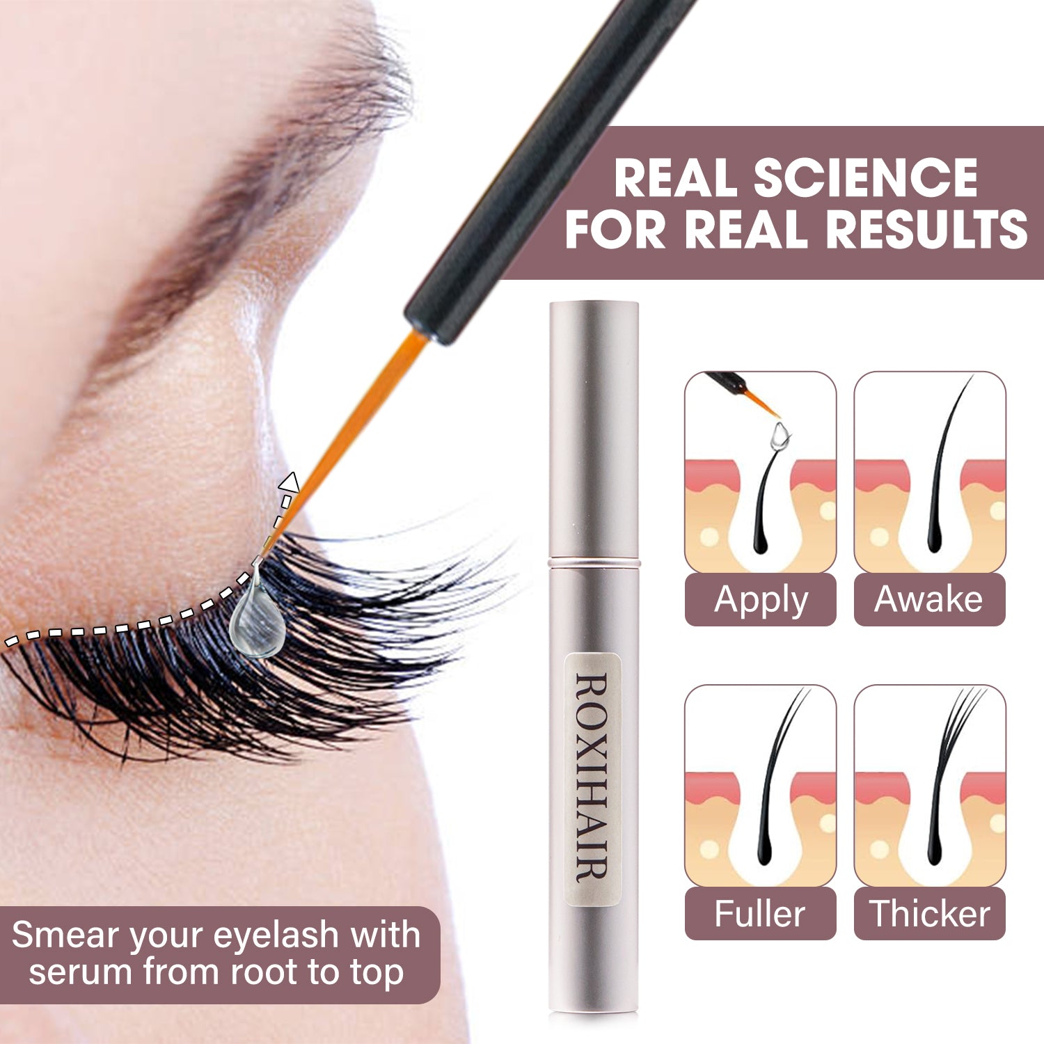 Eyelash & Eyebrow Growth Serum - Easy to apply