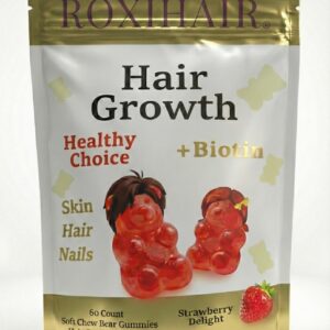 ROXIHAIR Biotin Hair Growth Gummies for Stronger, Fuller Hair – 60 Count
