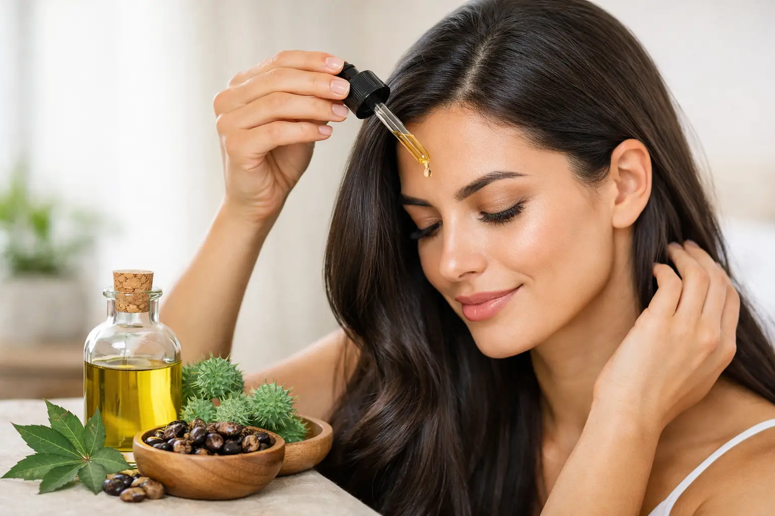 How to Use Castor Oil for Thicker-Looking Hair 1 How to Use Castor Oil for Thicker-Looking Hair